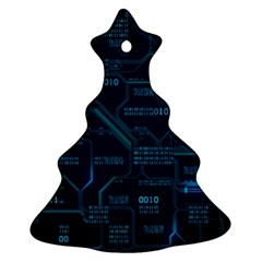 Technology Computer Circuit Boards Electricity Cpu Binary Christmas Tree Ornament (two Sides) by Bakwanart