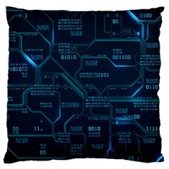 Technology Computer Circuit Boards Electricity Cpu Binary Standard Premium Plush Fleece Cushion Case (two Sides) by Bakwanart