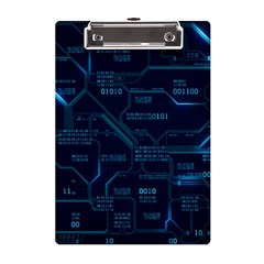 Technology Computer Circuit Boards Electricity Cpu Binary A5 Acrylic Clipboard by Bakwanart