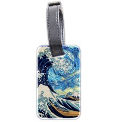 The Great Wave Of Kanagawa Painting Hokusai, Starry Night Vincent Van Gogh Luggage Tag (two Sides) by Bakwanart