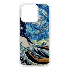 The Great Wave Of Kanagawa Painting Hokusai, Starry Night Vincent Van Gogh Iphone 14 Pro Tpu Uv Print Case by Bakwanart