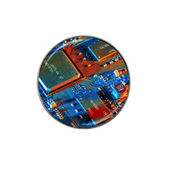 Gray Circuit Board Electronics Electronic Components Microprocessor Hat Clip Ball Marker by Bakwanart