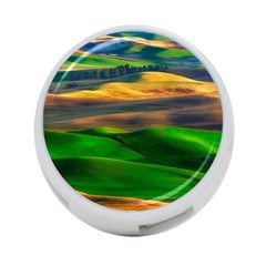 Grassland Nature Palouse Green Field Hill Sky Butte 4-port Usb Hub (two Sides) by Bakwanart