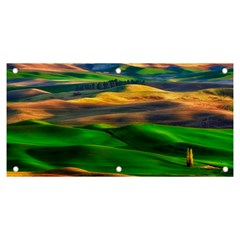 Grassland Nature Palouse Green Field Hill Sky Butte Banner And Sign 6  X 3  by Bakwanart