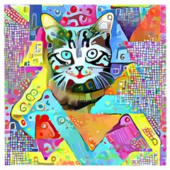 Kitten Cat Pet Animal Adorable Fluffy Cute Kitty Wooden Puzzle Square by 99art