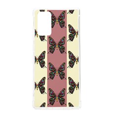 Butterflies Pink Old Ancient Texture Decorative Samsung Galaxy Note 20 Tpu Uv Case by 99art