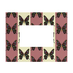 Butterflies Pink Old Ancient Texture Decorative White Tabletop Photo Frame 4 x6  by 99art