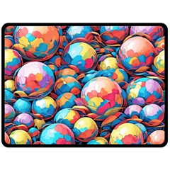 Pattern Seamless Balls Colorful Rainbow Colors Two Sides Fleece Blanket (large) by 99art