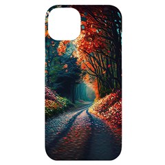 Forest Autumn Fall Painting Iphone 14 Plus Black Uv Print Case