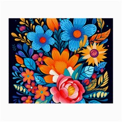 Flowers Bloom Spring Colorful Artwork Decoration Small Glasses Cloth (2 Sides) by 99art