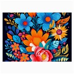 Flowers Bloom Spring Colorful Artwork Decoration Large Glasses Cloth Front