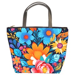 Flowers Bloom Spring Colorful Artwork Decoration Bucket Bag