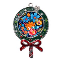 Flowers Bloom Spring Colorful Artwork Decoration Metal X mas Lollipop With Crystal Ornament by 99art