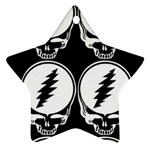 Black And White Deadhead Grateful Dead Steal Your Face Pattern Ornament (Star) Front