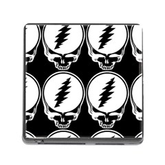 Black And White Deadhead Grateful Dead Steal Your Face Pattern Memory Card Reader (square 5 Slot) by 99art