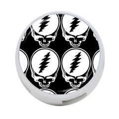 Black And White Deadhead Grateful Dead Steal Your Face Pattern 4-port Usb Hub (one Side) by 99art