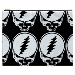 Black And White Deadhead Grateful Dead Steal Your Face Pattern Cosmetic Bag (xxxl) by 99art