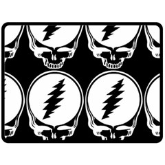 Black And White Deadhead Grateful Dead Steal Your Face Pattern Two Sides Fleece Blanket (large) by 99art