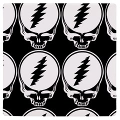 Black And White Deadhead Grateful Dead Steal Your Face Pattern Uv Print Square Tile Coaster  by 99art