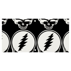 Black And White Deadhead Grateful Dead Steal Your Face Pattern Banner And Sign 6  X 3  by 99art