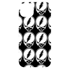 Black And White Deadhead Grateful Dead Steal Your Face Pattern Iphone 14 Plus Black Uv Print Case by 99art