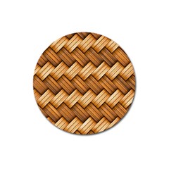 Wooden Weaving Texture Magnet 3  (round) by 99art