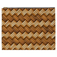 Wooden Weaving Texture Cosmetic Bag (xxxl) by 99art