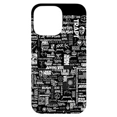 Music Pattern Black White Iphone 14 Pro Max Black Uv Print Case