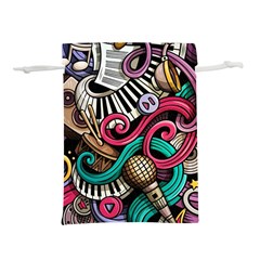 Doodle Colorful Music Doodles Lightweight Drawstring Pouch (m) by 99art