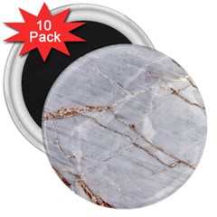 Gray Light Marble Stone Texture Background 3  Magnets (10 Pack)  by Vaneshart