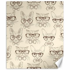Seamless Pattern Hand Drawn-cats-with Hipster Accessories Canvas 20  X 24  by Vaneshart