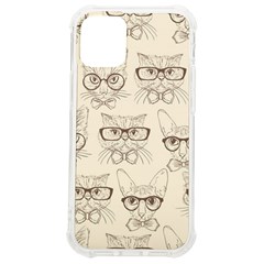 Seamless Pattern Hand Drawn-cats-with Hipster Accessories Iphone 12 Mini Tpu Uv Print Case	 by Vaneshart