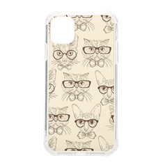 Seamless Pattern Hand Drawn-cats-with Hipster Accessories Iphone 11 Tpu Uv Print Case by Vaneshart