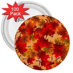 Wallpaper Background Autumn Fall 3  Buttons (100 Pack) 