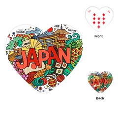 Earthquake And Tsunami Drawing Japan Illustration Playing Cards Single Design (heart)