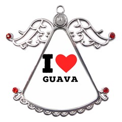 I Love Guava  Metal Angel With Crystal Ornament