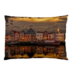 Old Port Of Maasslui Netherlands Pillow Case (two Sides) by 99art