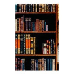 Assorted Title Of Books Piled In The Shelves Assorted Book Lot Inside The Wooden Shelf Shower Curtain 48  X 72  (small) 