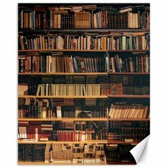 Books On Bookshelf Assorted Color Book Lot In Bookcase Library Canvas 16  X 20  by 99art