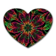 Multicolored Flower Mandala Wallpaper Kaleidoscope Pattern Heart Mousepad by 99art