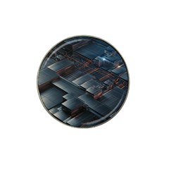 Architectural Design Abstract 3d Neon Glow Industry Hat Clip Ball Marker by 99art