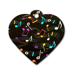 Assorted Color Musical Notes Wallpaper Fabric Dog Tag Heart (one Side) by 99art