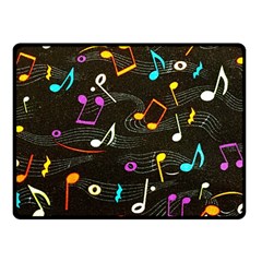 Assorted Color Musical Notes Wallpaper Fabric Fleece Blanket (small) by 99art