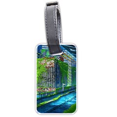 Anime Landscape Apocalyptic Ruins Water City Cityscape Luggage Tag (one Side) by 99art