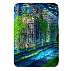 Anime Landscape Apocalyptic Ruins Water City Cityscape Rectangular Glass Fridge Magnet (4 Pack) by 99art