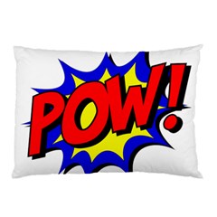 Pow Comic Comic Book Fight Pillow Case (two Sides) by 99art