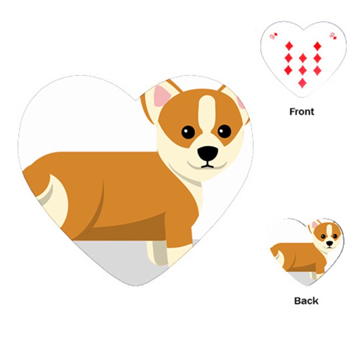 Corgi Dog Puppy Playing Cards Single Design (Heart)