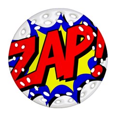 Zap Comic Book Fight Round Filigree Ornament (two Sides) by 99art