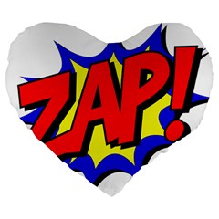 Zap Comic Book Fight Large 19  Premium Heart Shape Cushions by 99art