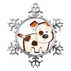 Animation-dog-cute-cartoon-drawing Metal Large Snowflake Ornament